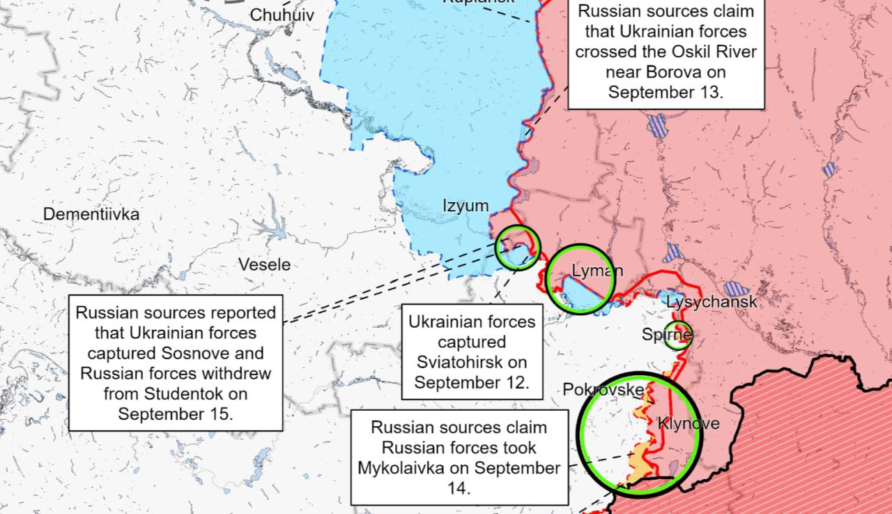 ВСУ вытеснили российские войска из Соснового. Карта боевых действий