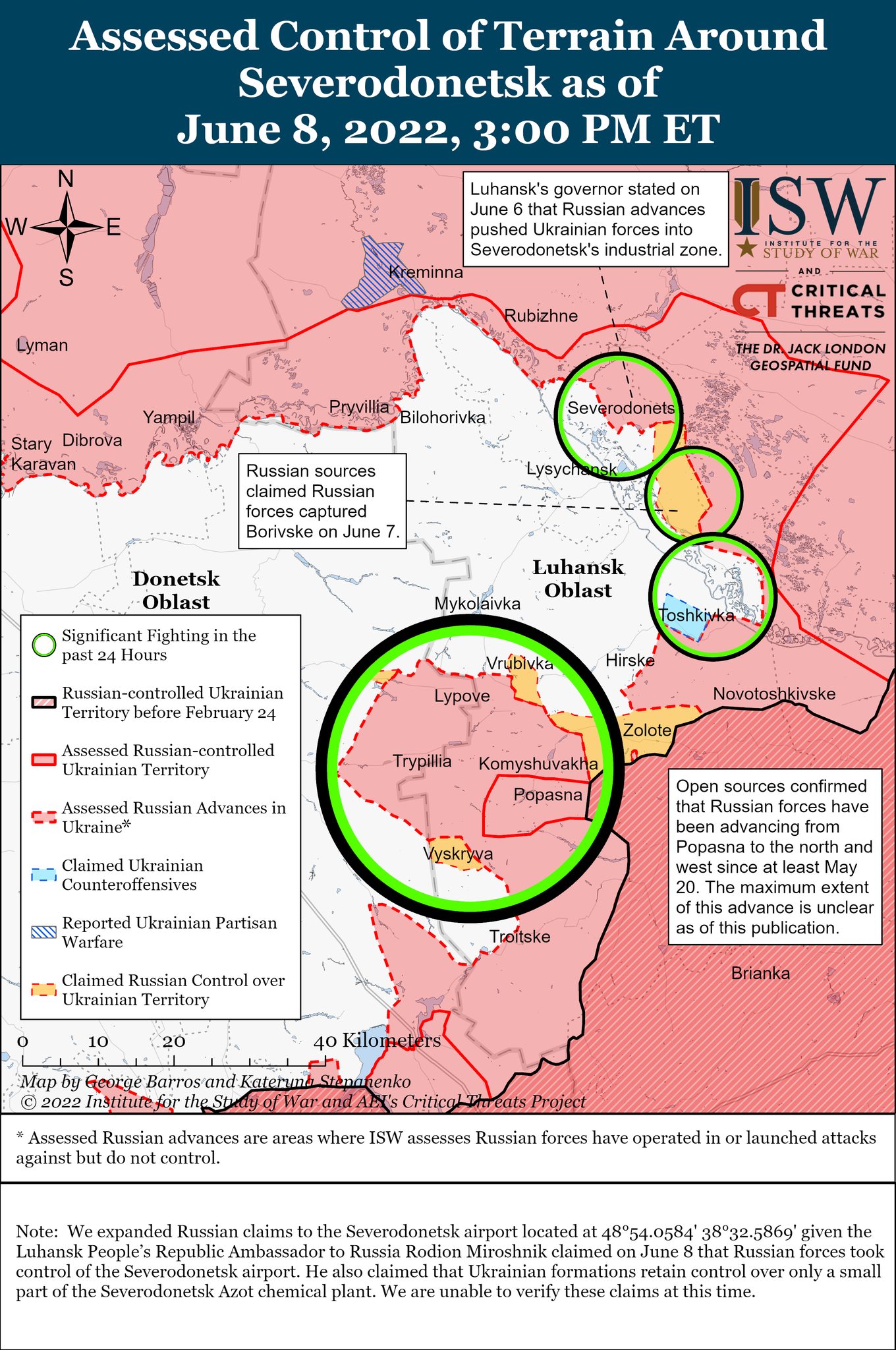 Карта боевых действий в Украине