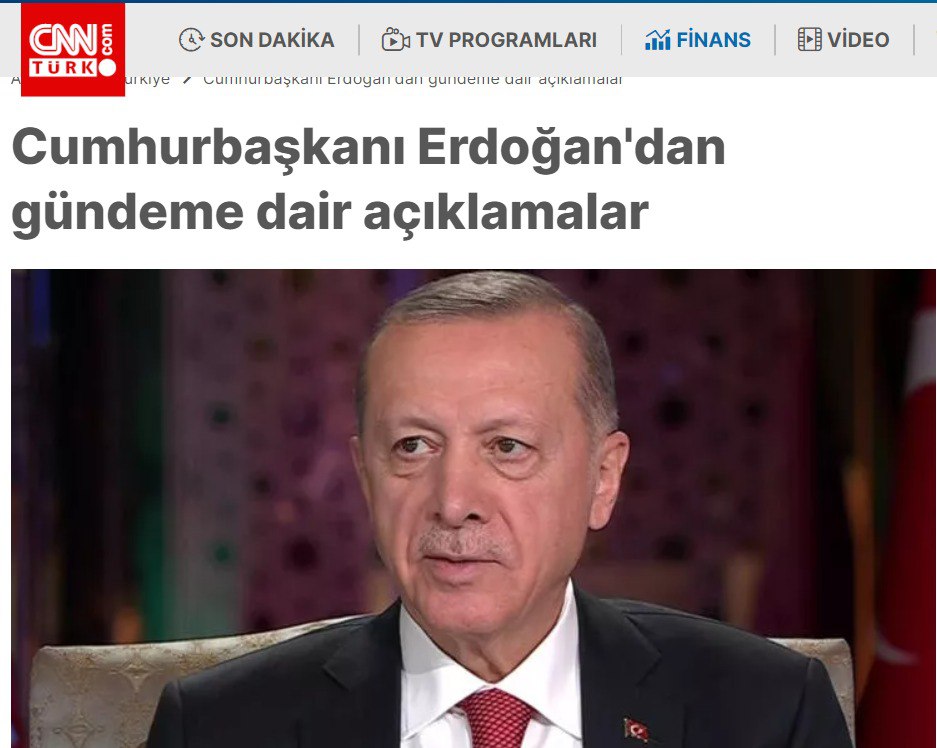 Скриншот с сайта CNN Turk