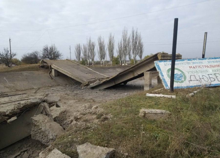 карта расположения моста, который взорвали под Мелитополем