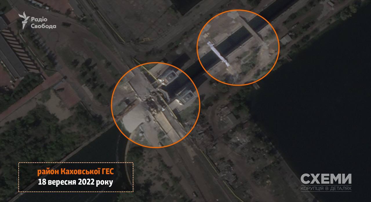 Появились спутниковые снимки новой переправы, которую строят россияне возле Каховской ГЭС