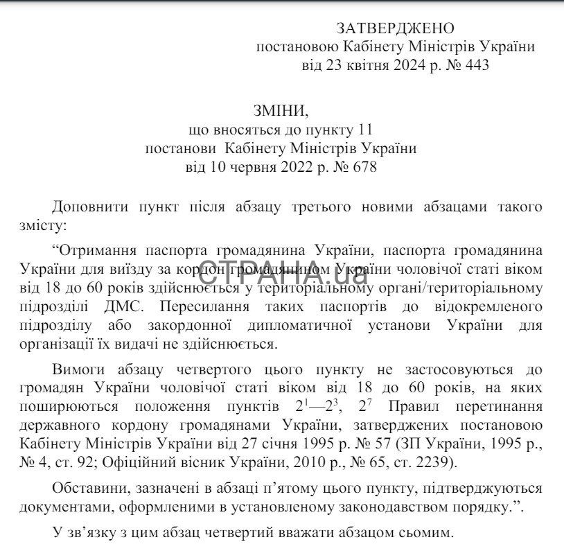 Украинцы призывного возраста больше не смогут получить загранпаспорта за пределами Украины