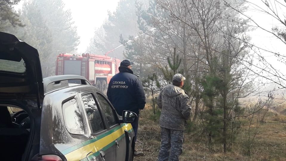 Тушение пожара в зоне отчуждения