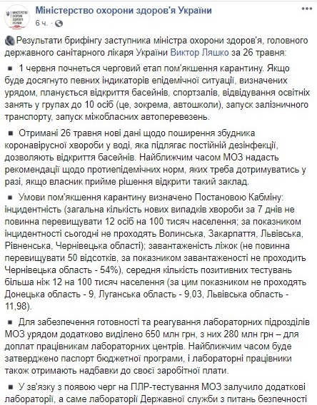 Карантин, доплаты врачам и бизнес. Итоги брифинга Виктора Ляшко по ситуации с коронавирусом