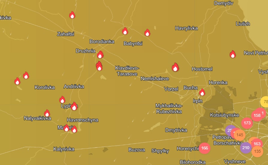 Пожары под Киевом 19 марта