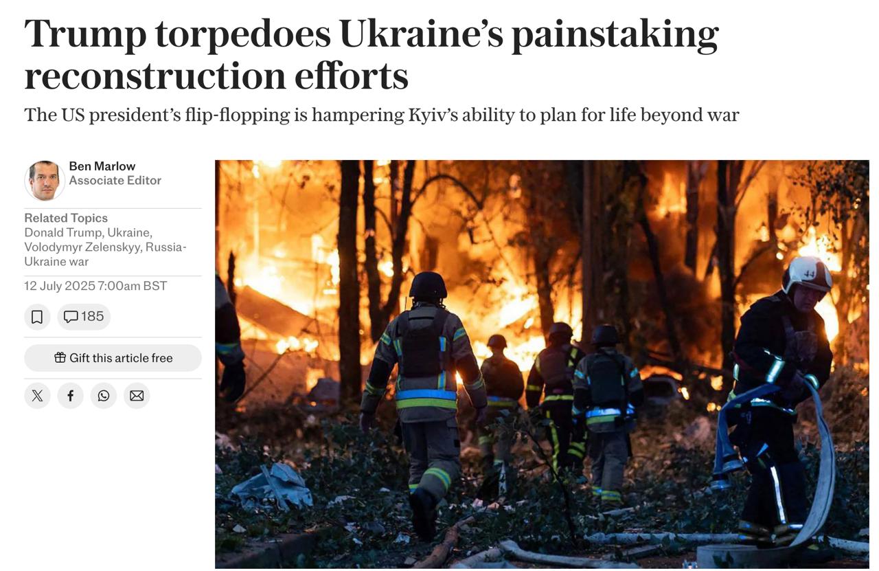 Заголовок на telegraph.co.uk