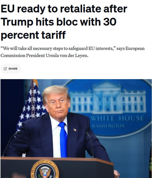 Знімок заголовка на politico.com