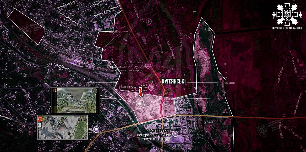 Купянск. Карта боевых действий. Источник &ndash; Телеграм