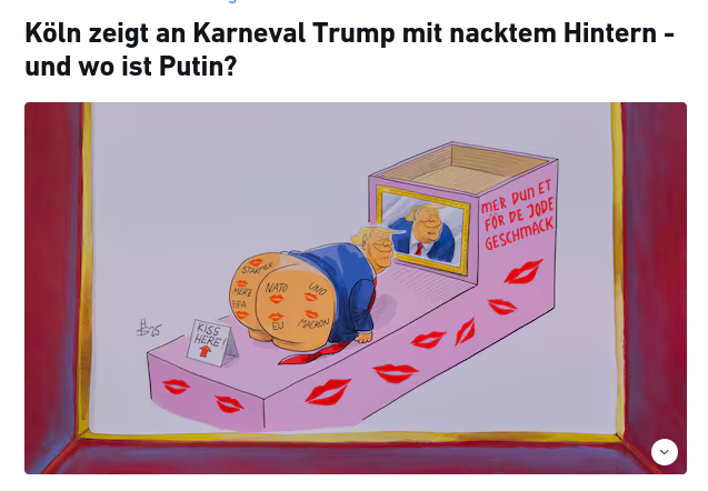 На карнавалі у ФРН відмовилися від сатиричних пародій на Путіна.