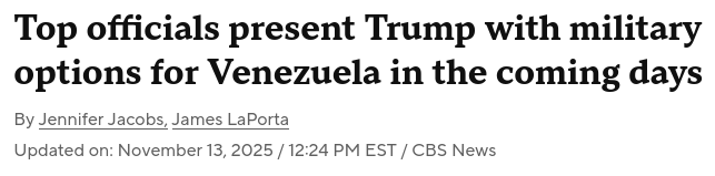 Трампу представили кілька планів військової операції у Венесуелі.